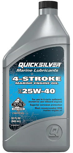 4-тактное масло | 1 литр | Marine Quicksilver 25W-40 | минеральное