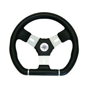 Колесо рулевое ELBA SPORT, спицы серебрянные |  320 мм, чёрный